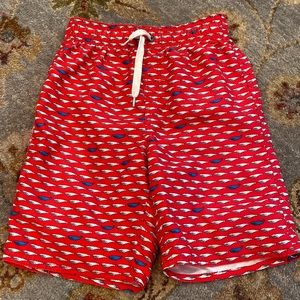 ⭐️ LIKE NEW ⭐️ Red & royal blue whale swim shorts, XS 6/7